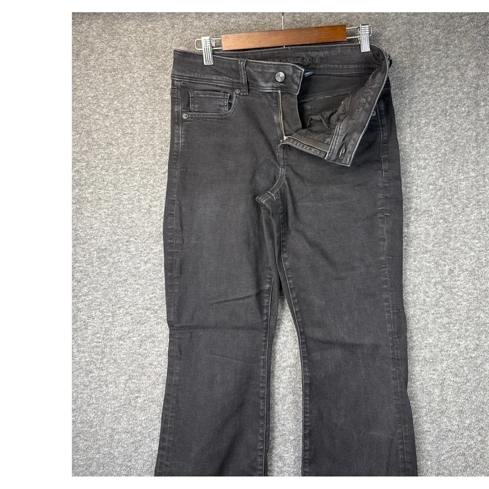 American Eagle Kick Boot Jeans Womens 10 Black Next Level Stretch Travel Country